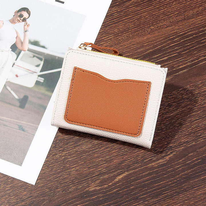Compact Textured Zipper Wallet Bowlift