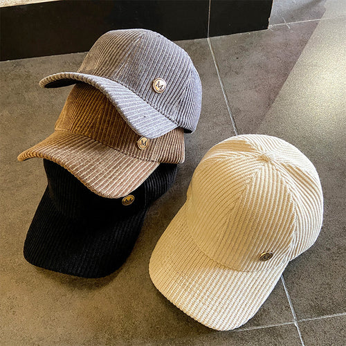 Women's Textured Corduroy Baseball Cap Bowlift