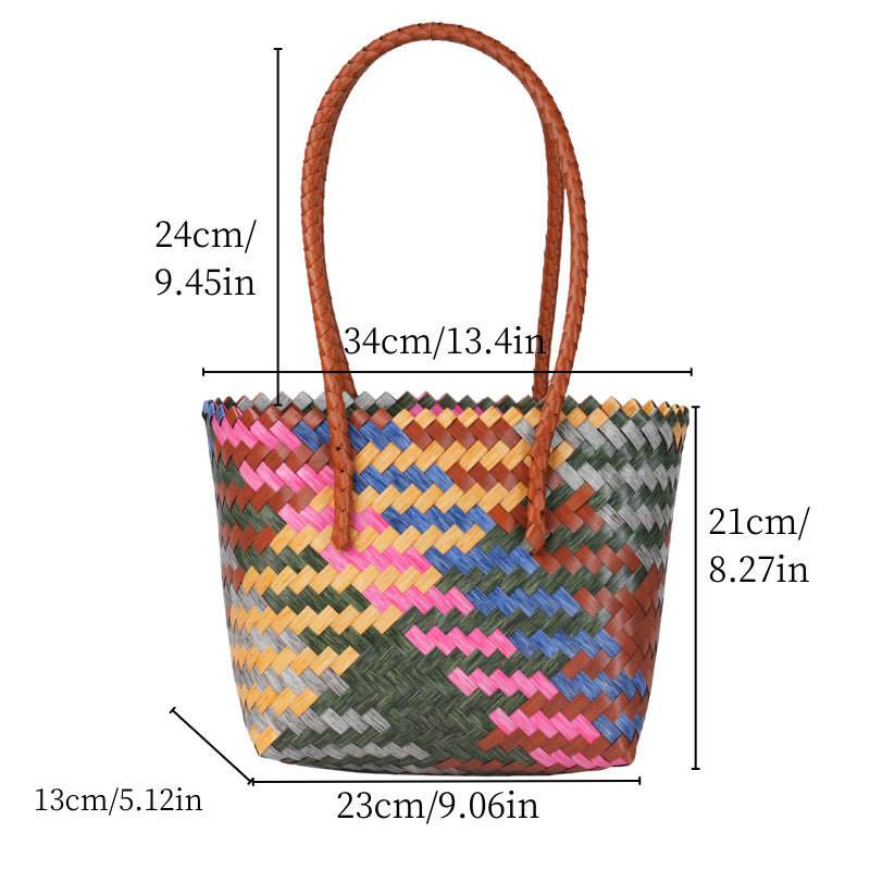 Woven Material Handbag Bowlift