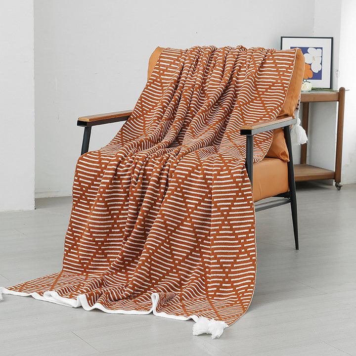 Women's knitted blanket with geometric pattern Bowlift