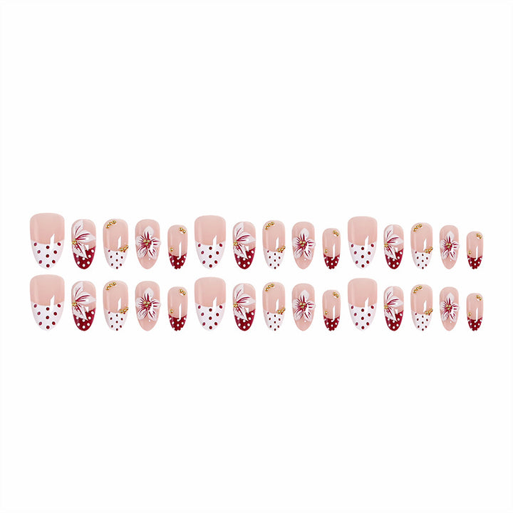 Artistic Nail Tips with Floral Decoration Bowlift