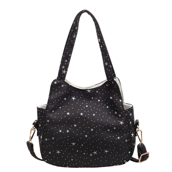 WoStar-Patterned Canvas Hobo Bag Bowlift