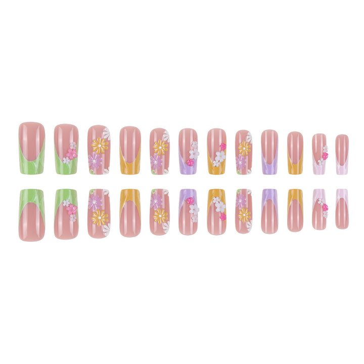 Floral Decorative Press-On Nails Bowlift