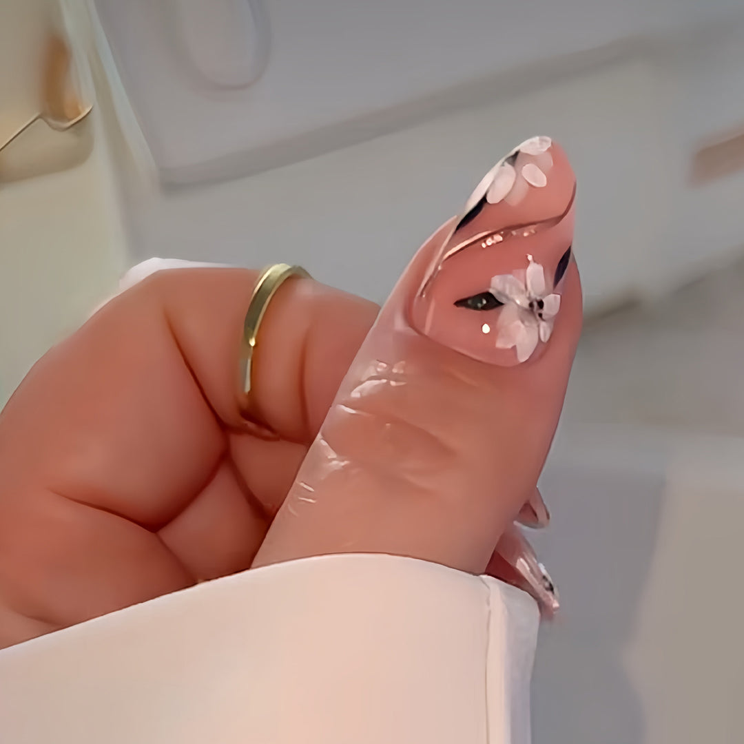 Artistic Floral Press-On Nail Enhancements Bowlift 1787913849