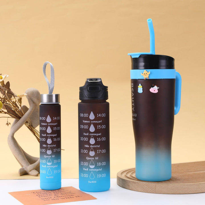 Ladies stylish and practical water bottle with design and time markings Bowlift