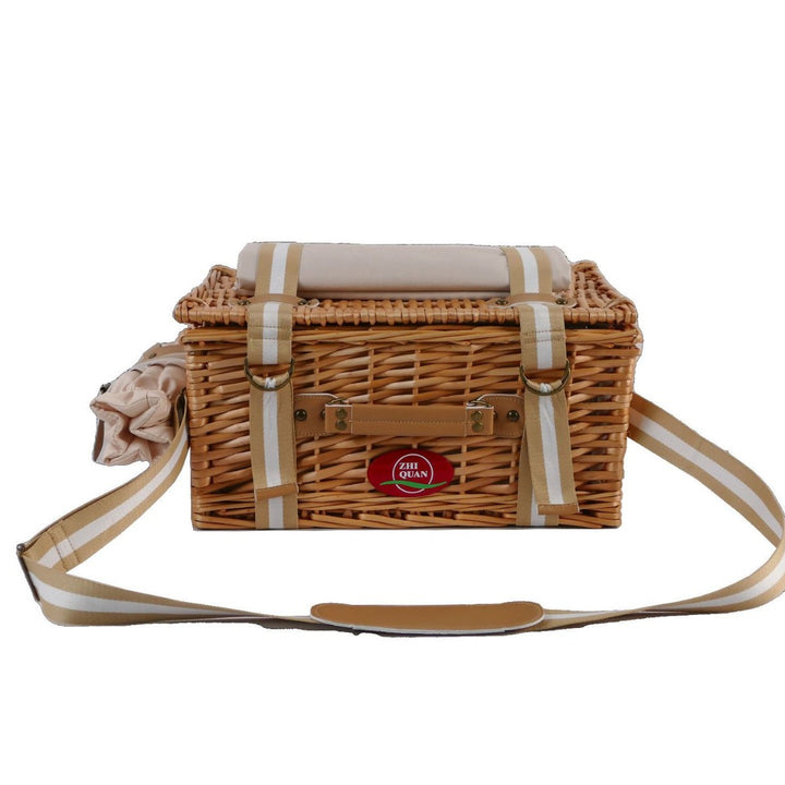 Ladies picnic basket with integrated dish set and stylish leather detail Bowlift