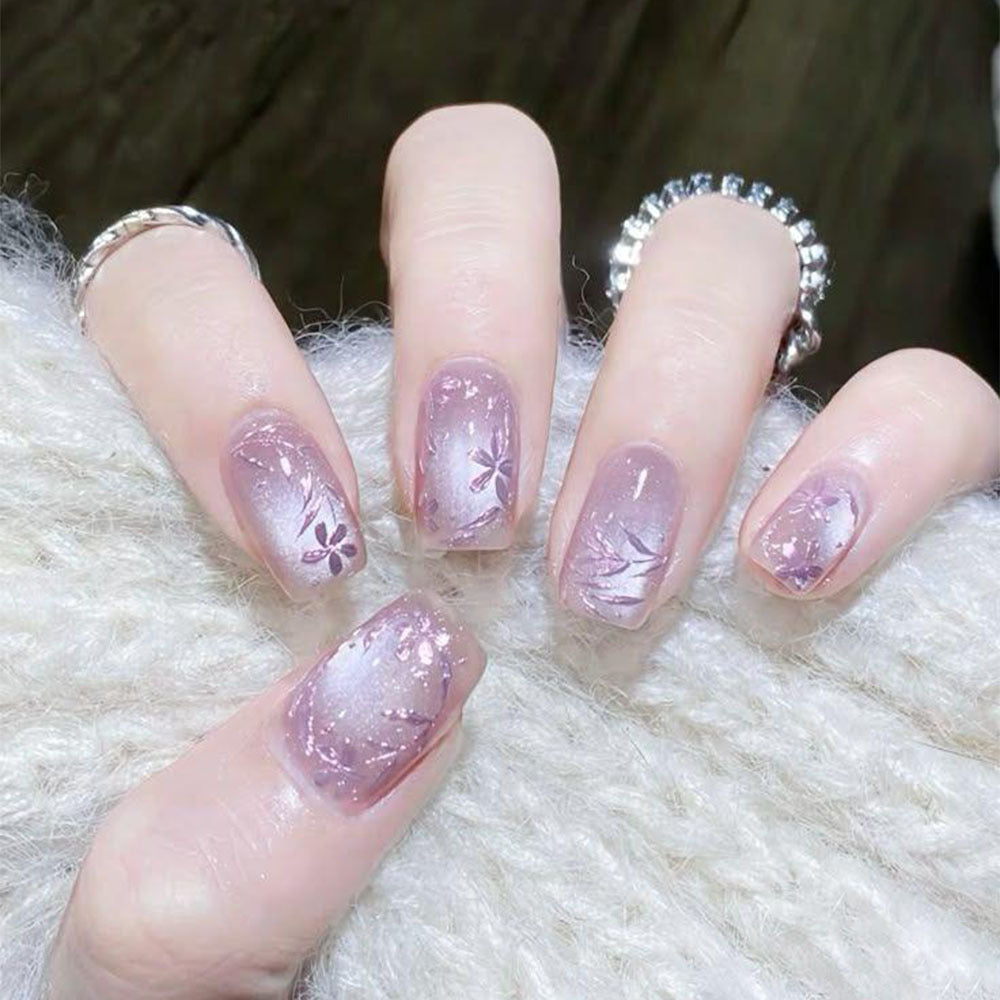 Glamorous artificial nails with glitter and ombre design Bowlift