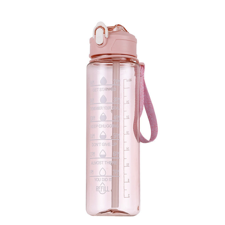 Women's Motivational Water Bottle with Time Markers Bowlift