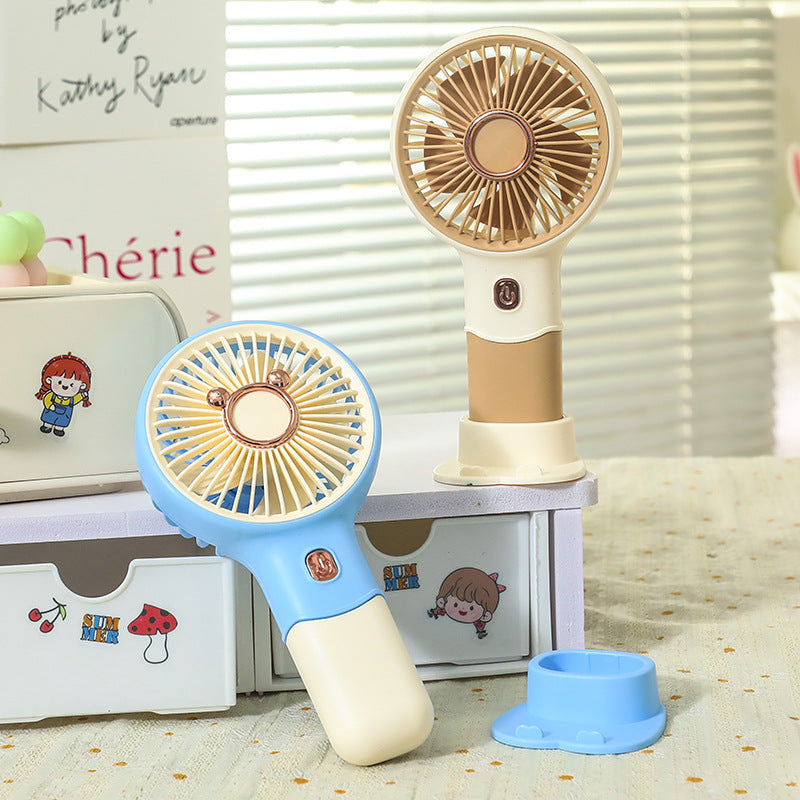 Women's Portable Hand Fan with Cute Animal Design Bowlift