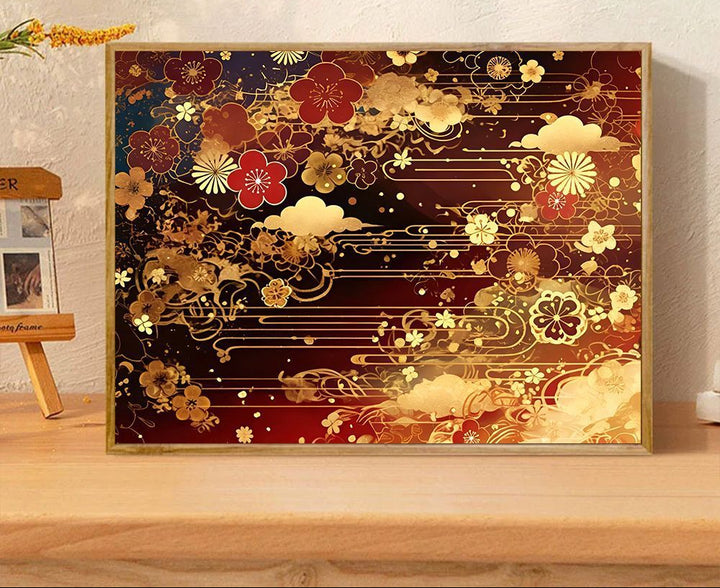 Floral-Themed Decorative Art Print Bowlift