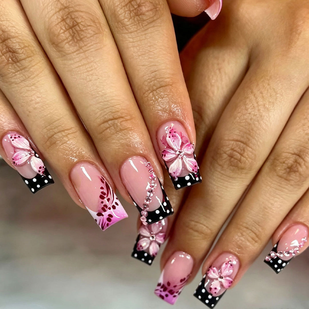3D Floral Nail Art Extensions Bowlift