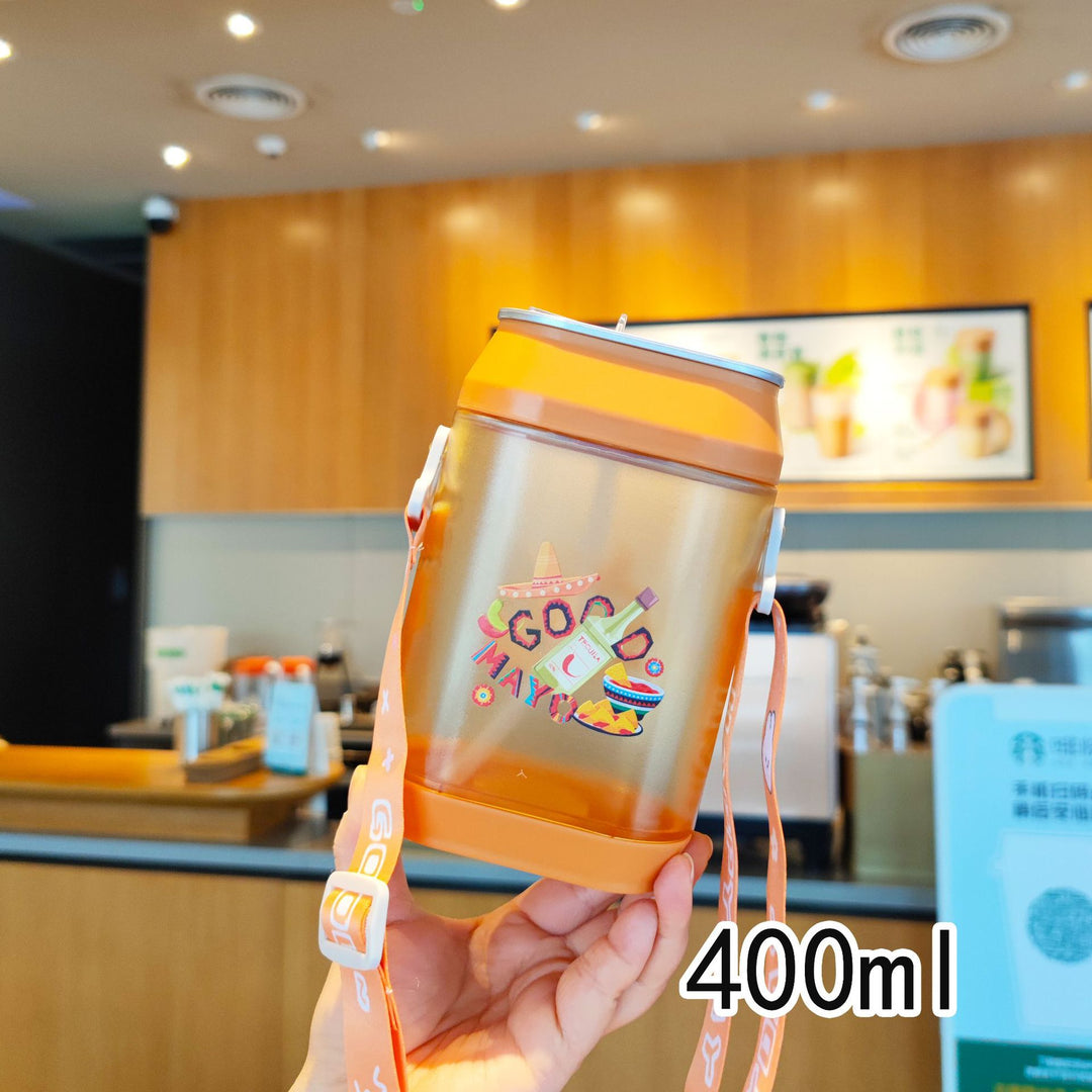 Women's creative drink box with integrated carrying strap Bowlift