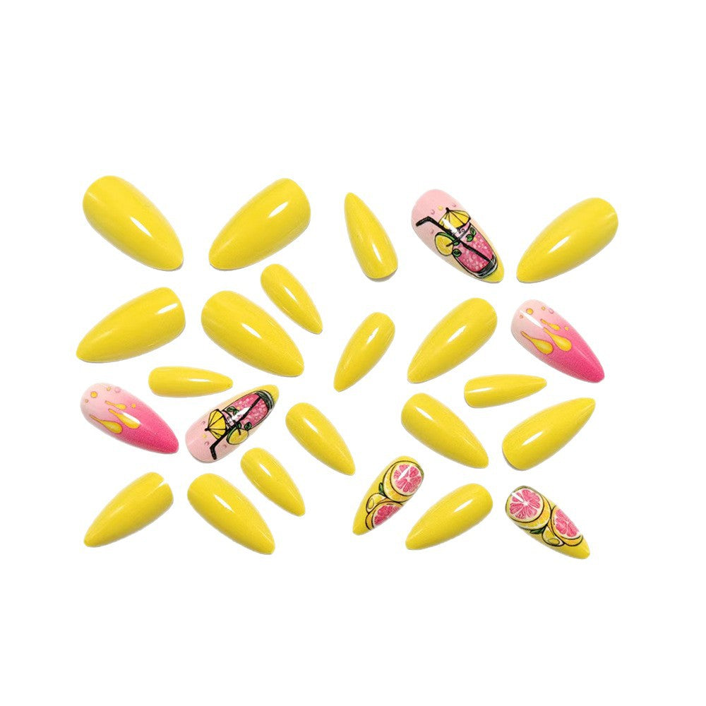Artificial nails in cheerful cocktail design Bowlift