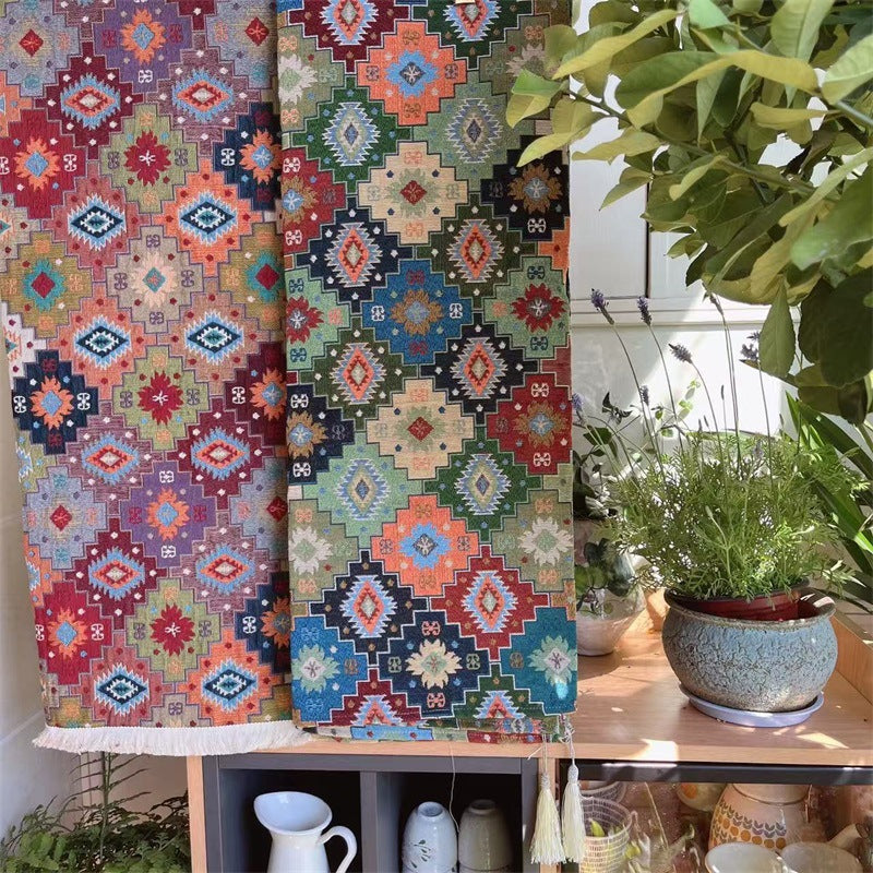 Geometric Patterned Decorative Tapestry