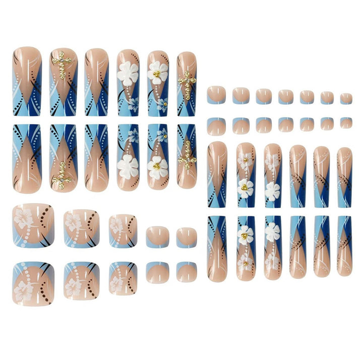 Decorative Floral Press-On Nail Art Extensions Bowlift 1787913951
