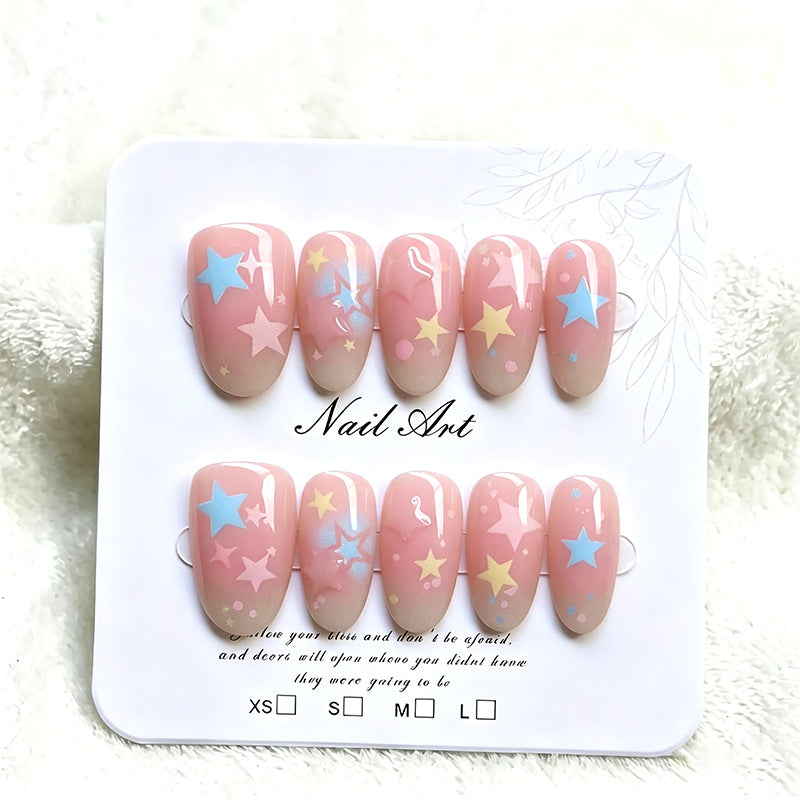 Whimsical Star-Themed Press-On Nail Set Bowlift