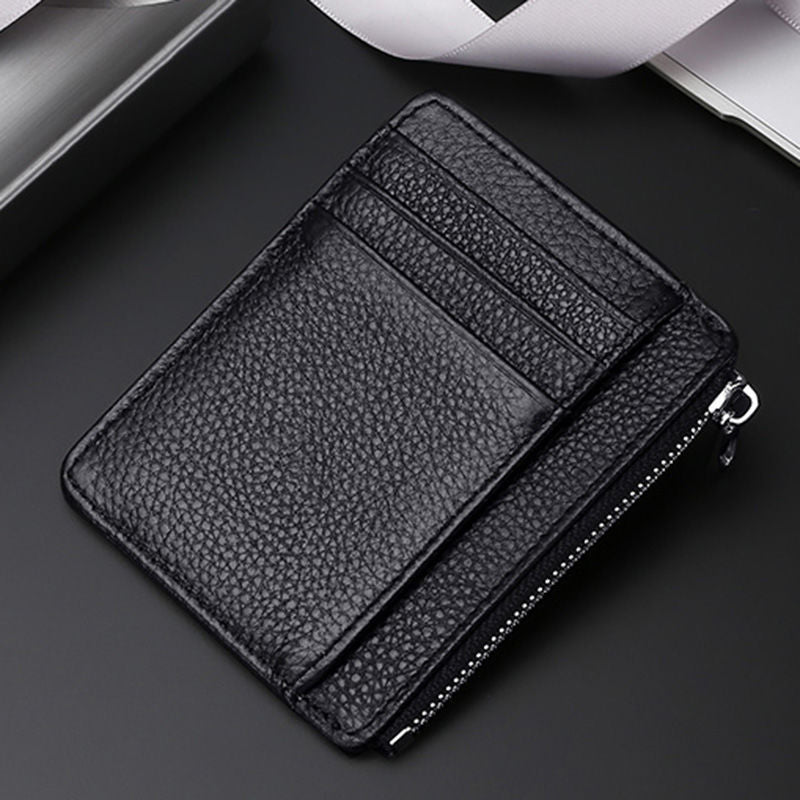 Premium Leather Zip-Around Card Case Bowlift