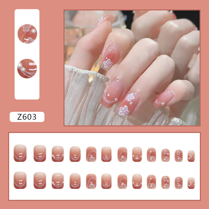 Floral Design Press-On Nails Bowlift