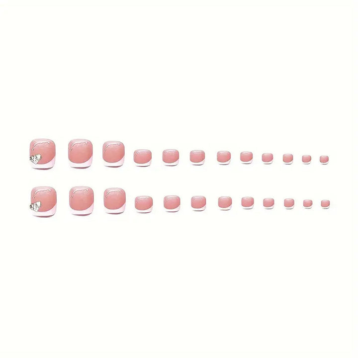 Stylish Press-On Nail Art Set with Rhinestone Accents Bowlift
