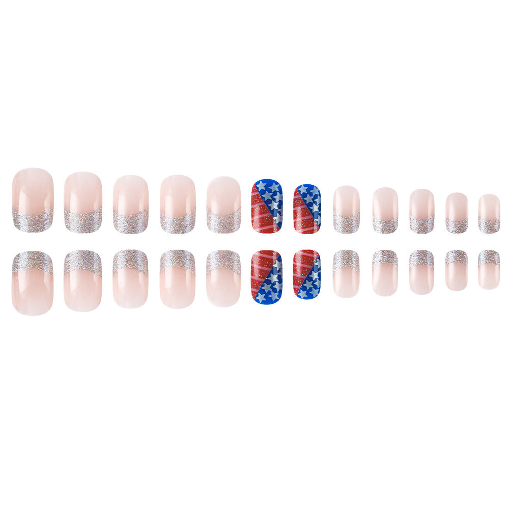 Patriotic Themed Press-On Nail Art Bowlift