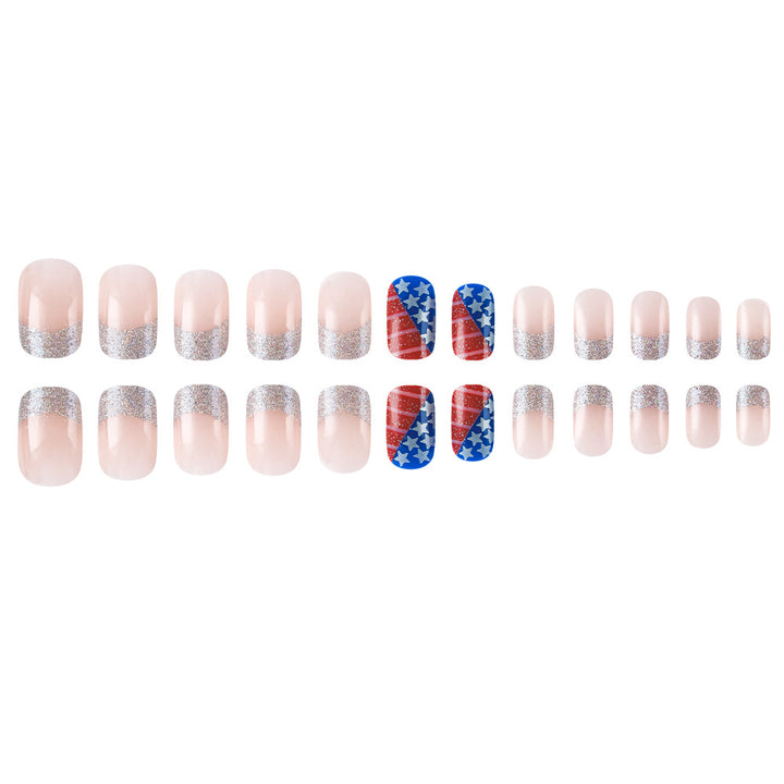 Patriotic Themed Press-On Nail Art Bowlift