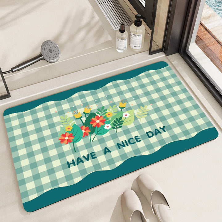 Stylish Floral Patterned Comfort Bath Mat Bowlift