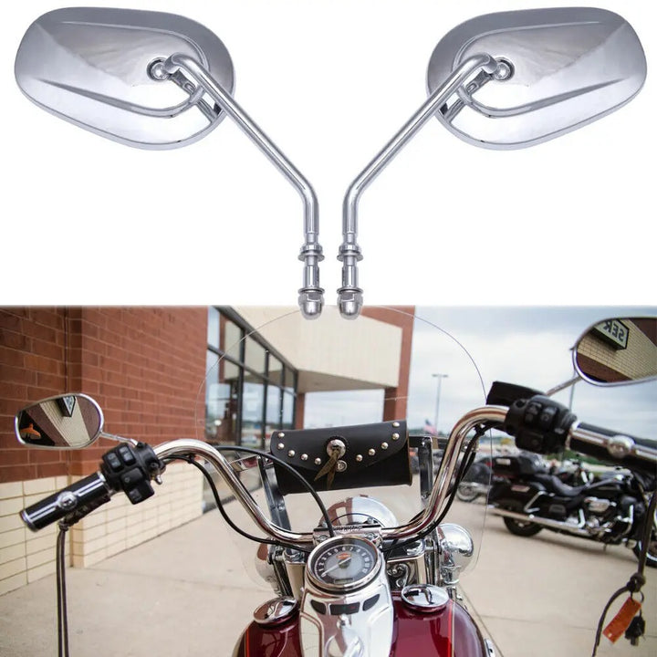 Adjustable Motorcycle Rearview Mirror with High-Quality Chrome Finish Bowlift