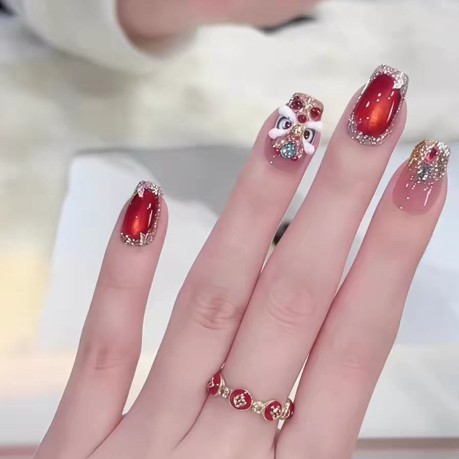 Artistic Rhinestone-Embellished Nail Extensions Bowlift