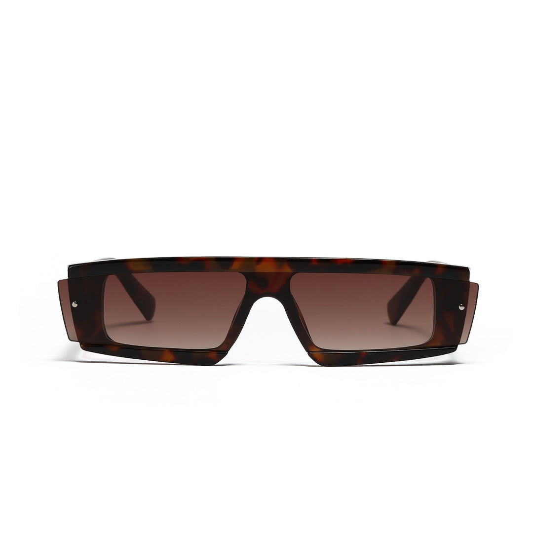 Women's oversized rectangular sunglasses with fashionable tortoiseshell design Bowlift