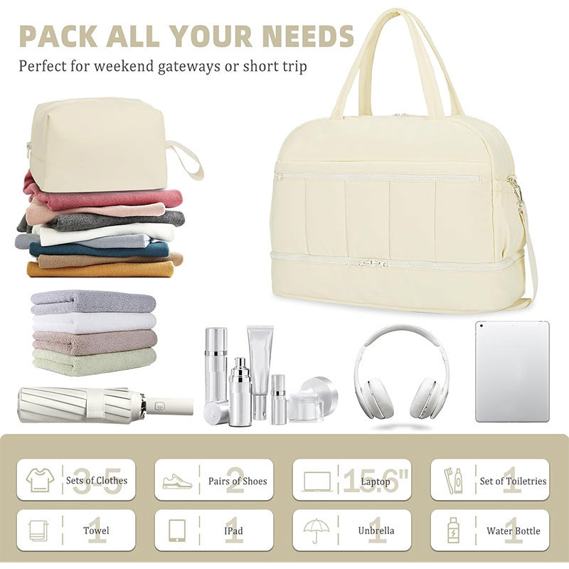 Multifunctional Travel Bag with Removable Cosmetic Bag Bowlift