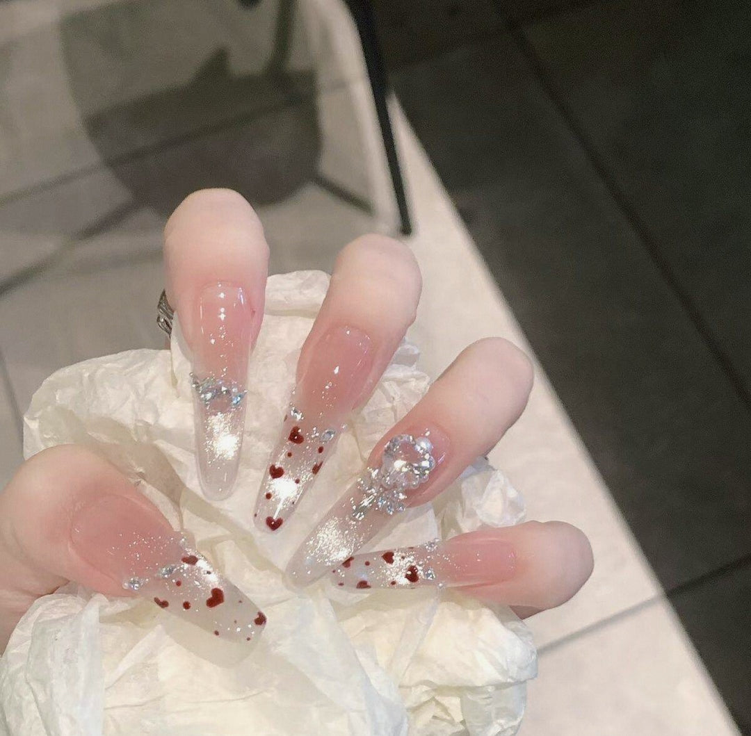 Elegant Floral Design Press-On Nail Extensions Bowlift