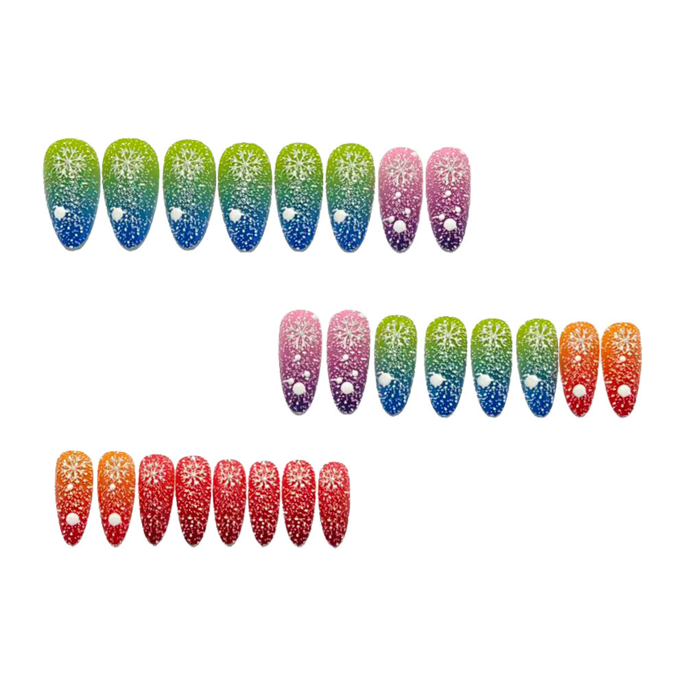 Artificial Nails in Creative Glitter Gradient Design Bowlift