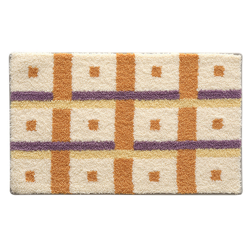 Plush Striped Bath Mat Bowlift