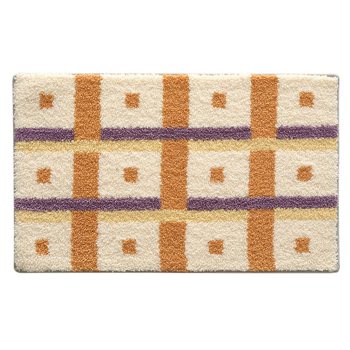 Plush Striped Bath Mat Bowlift