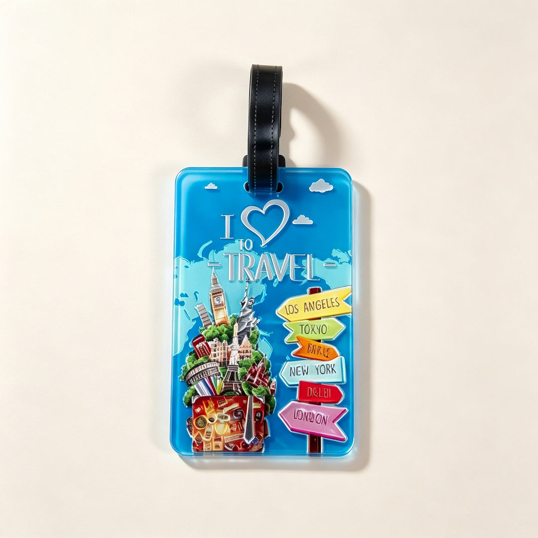 Whimsical Heart Balloon Luggage Tag Bowlift