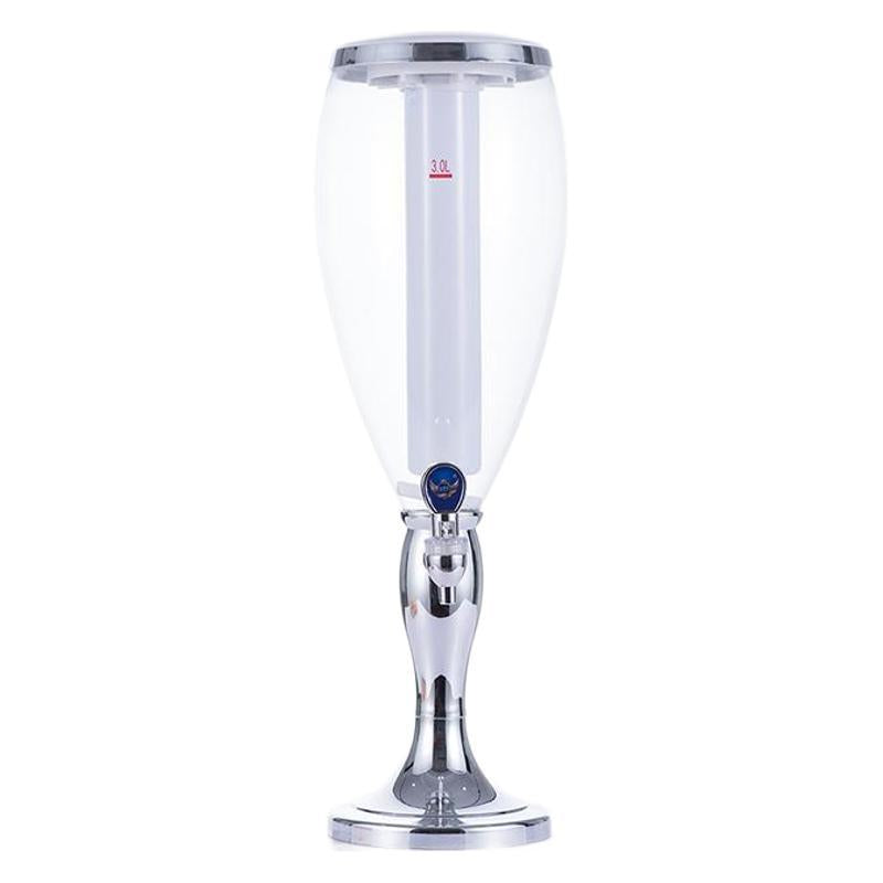Large Capacity Self-Service Beverage Dispenser with Chrome Stand and Tap Bowlift