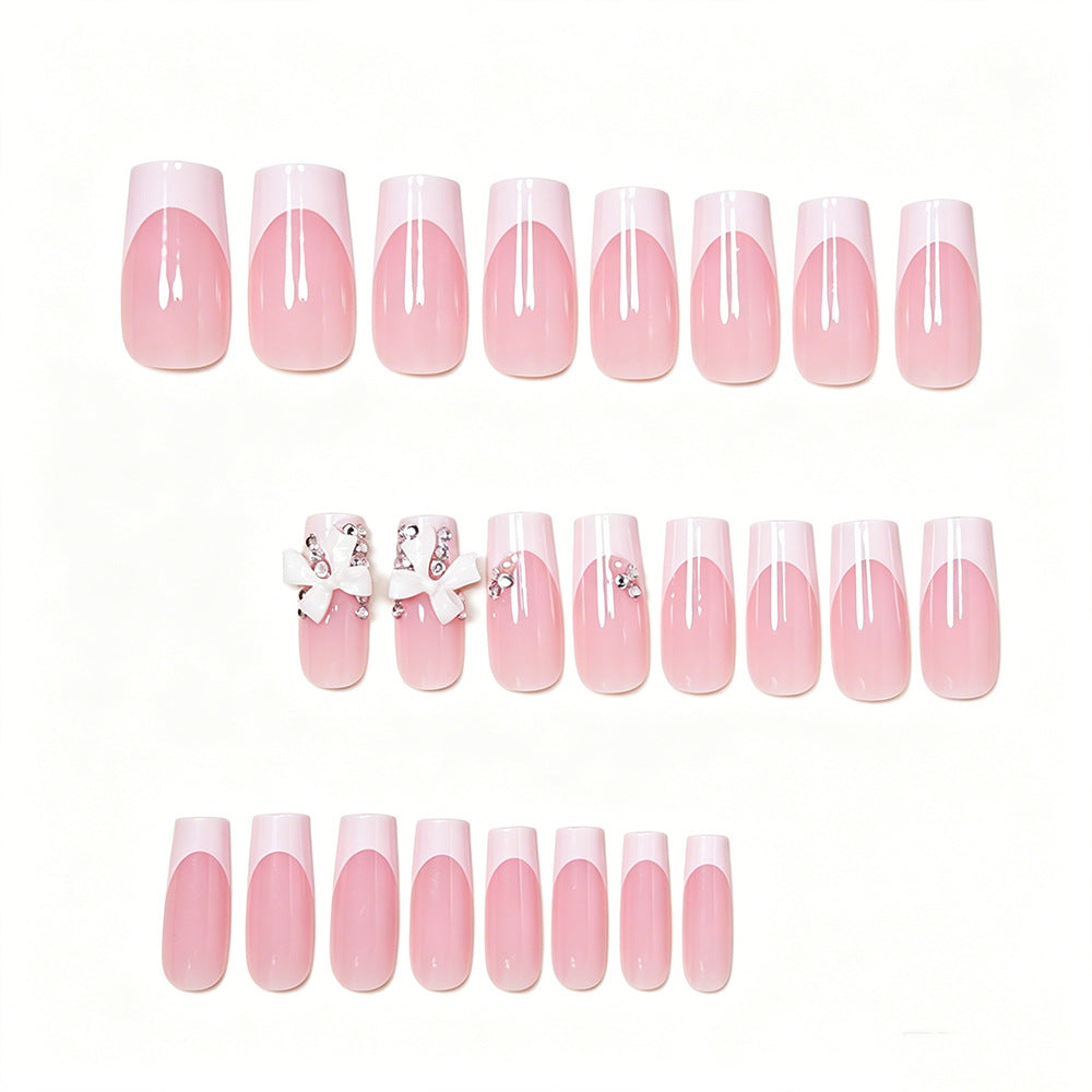 Elegant French Tip Nail Art Extensions Bowlift