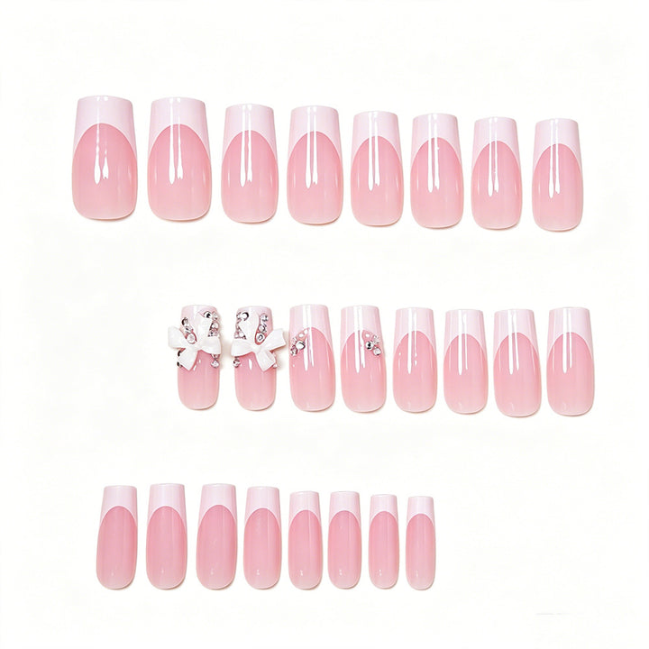 Elegant French Tip Nail Art Extensions Bowlift