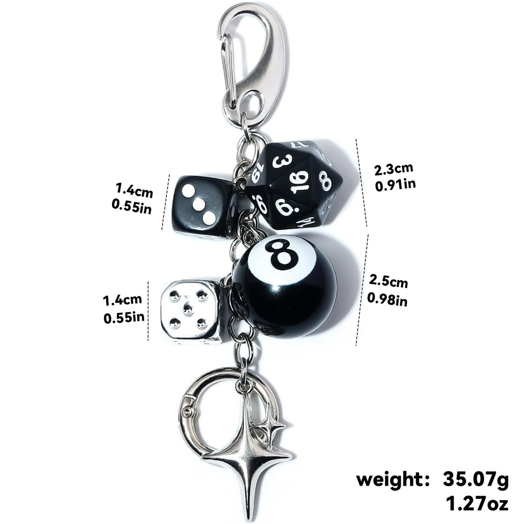 Keychain with Colorful Dice Bowlift