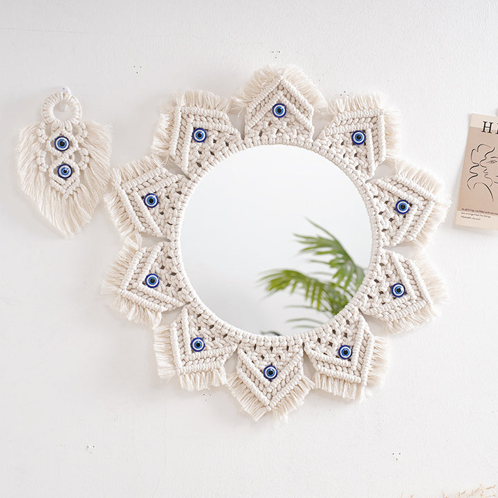 Macramé Decorative Round Mirror Bowlift