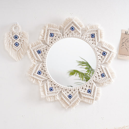 Macramé Decorative Round Mirror Bowlift
