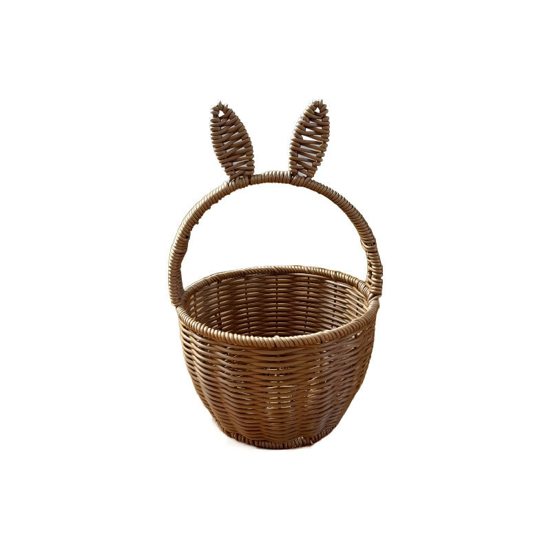Women Bunny Motif Storage Basket Bowlift