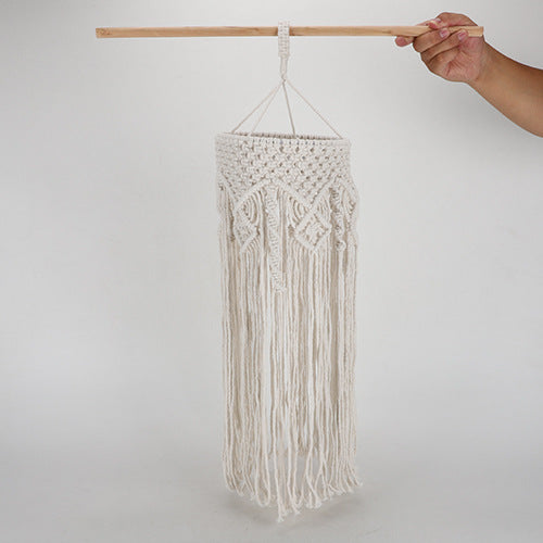 Elegant Macrame Hanging Lamp with Fringes Bowlift