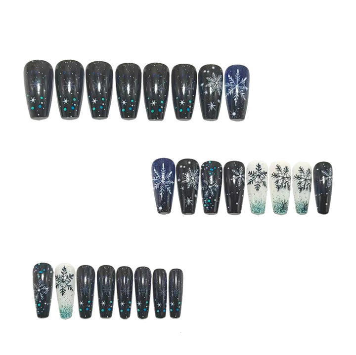 Artificial nails with winter snowflake design Bowlift