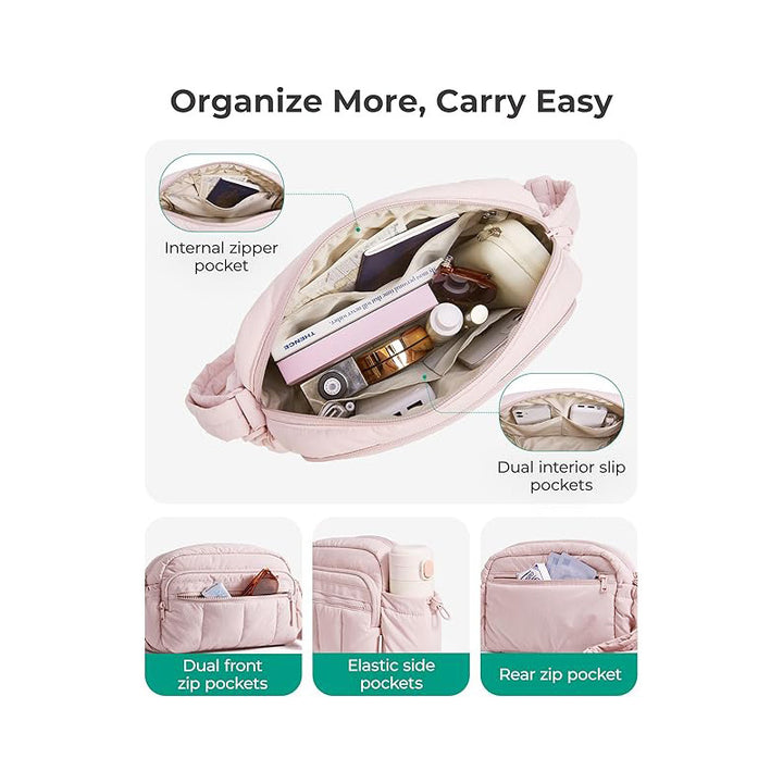 Practical crossbody bag with multifunctional compartment division Bowlift