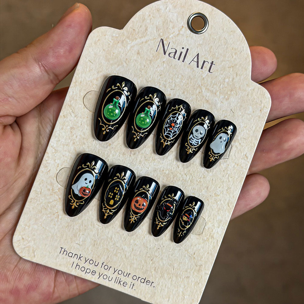 Decorative Themed Press-On Nail Set Bowlift