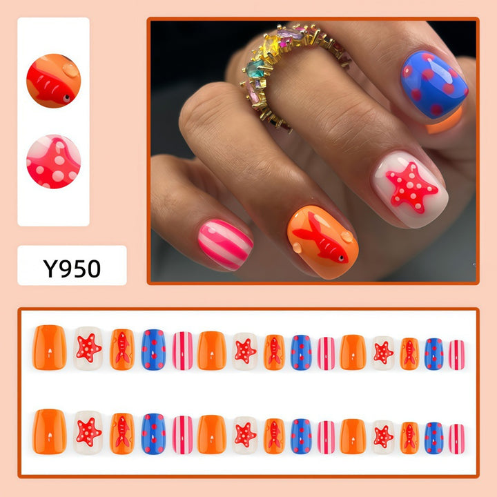 Artificial Nail Set with Maritime Motifs Bowlift