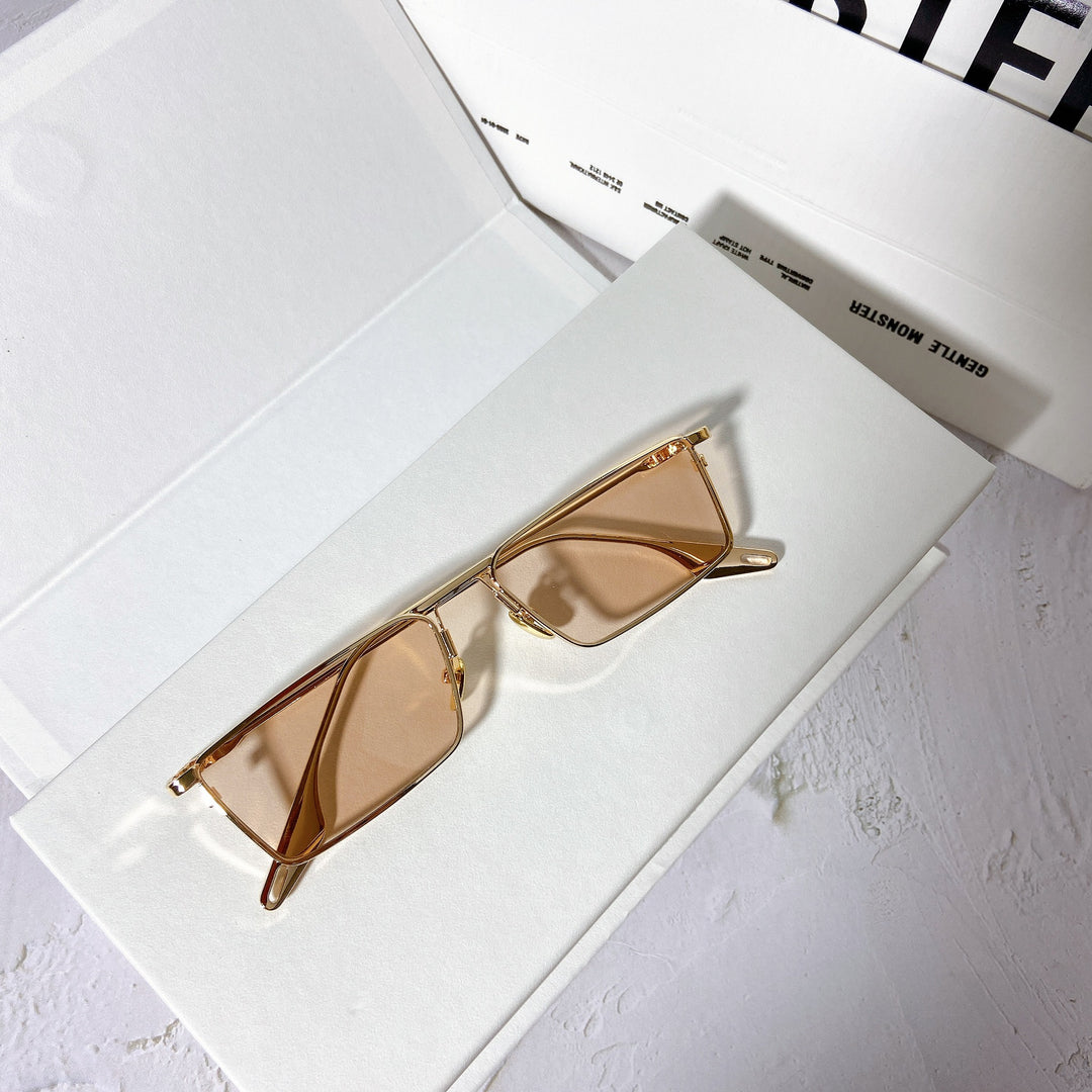 Fashionable sunglasses with rectangular metal frame Bowlift