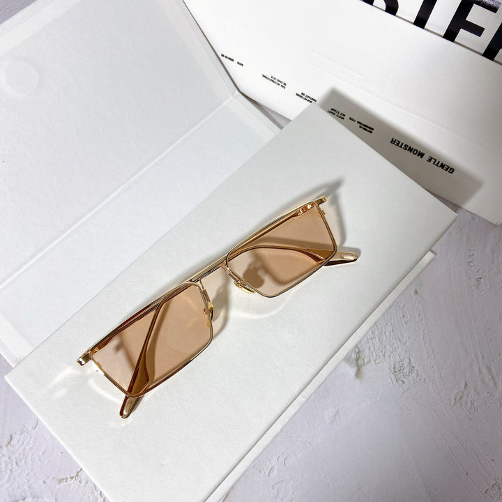 Fashionable sunglasses with rectangular metal frame Bowlift