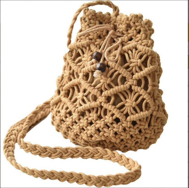 Macrame Messenger Bag with Decorative Pattern Bowlift